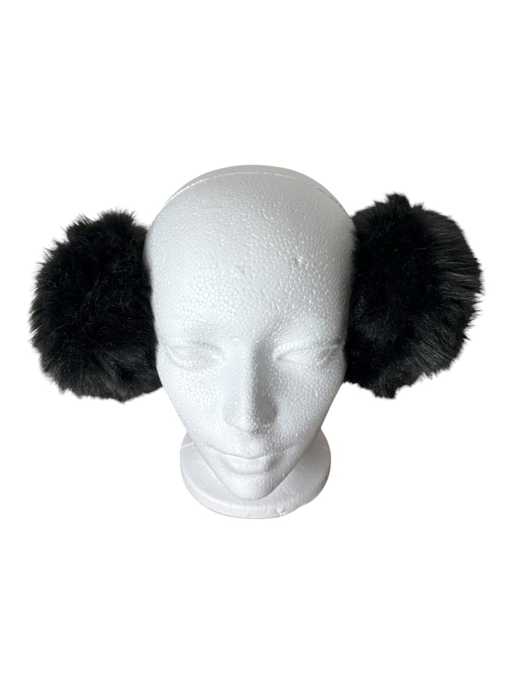 Plush Faux Fur Ear Muffs Warmer Fuzzy Snow Black